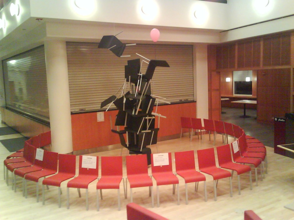 chairs stacked on top of each other