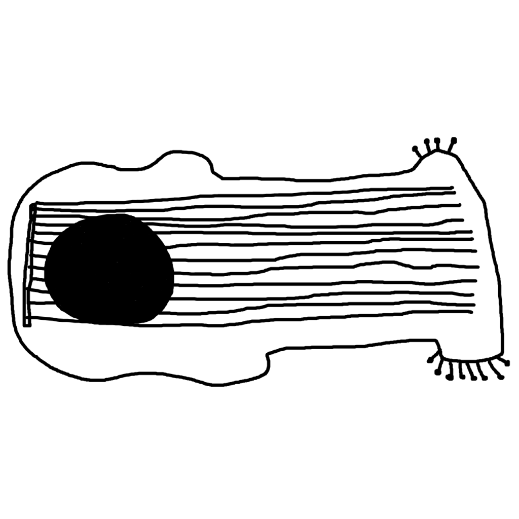 an drawing of a twelve string guitar